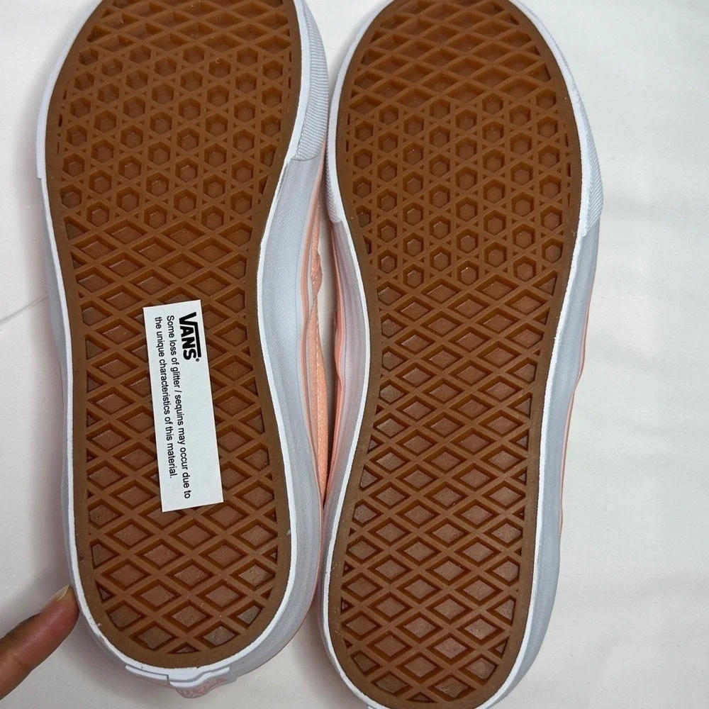 Vans Kids Sparkly Peach Slip-On Sneakers New‎ without box